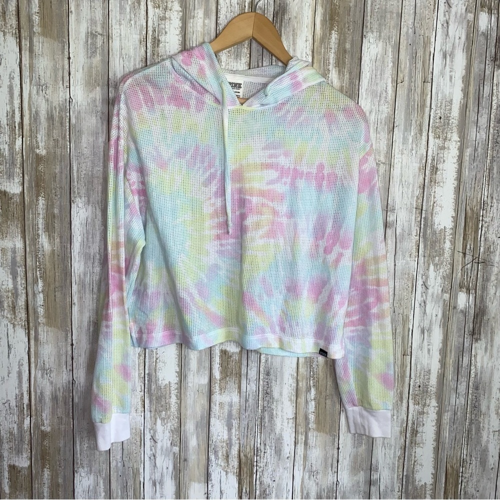 PINK Tie Dye Swim Hooded Coverup - Picture 2 of 6